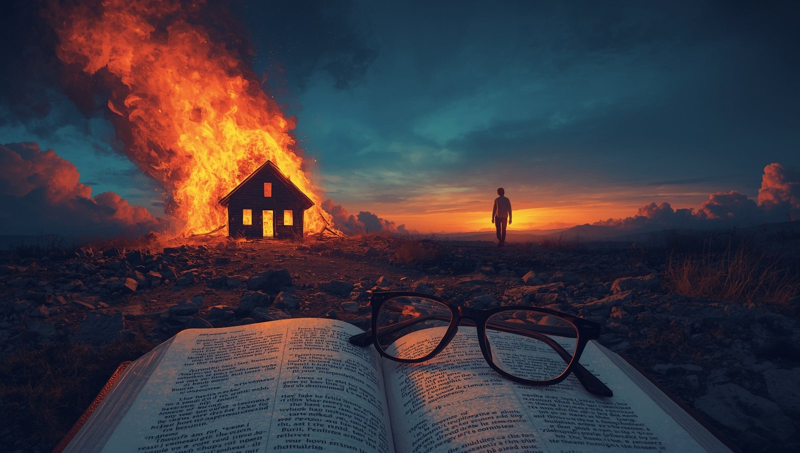 A house on fire representing the Spiritual Meaning of a Burning House in a Dream – Biblical and Psychological interpretation, linked to transformation and inner growth.